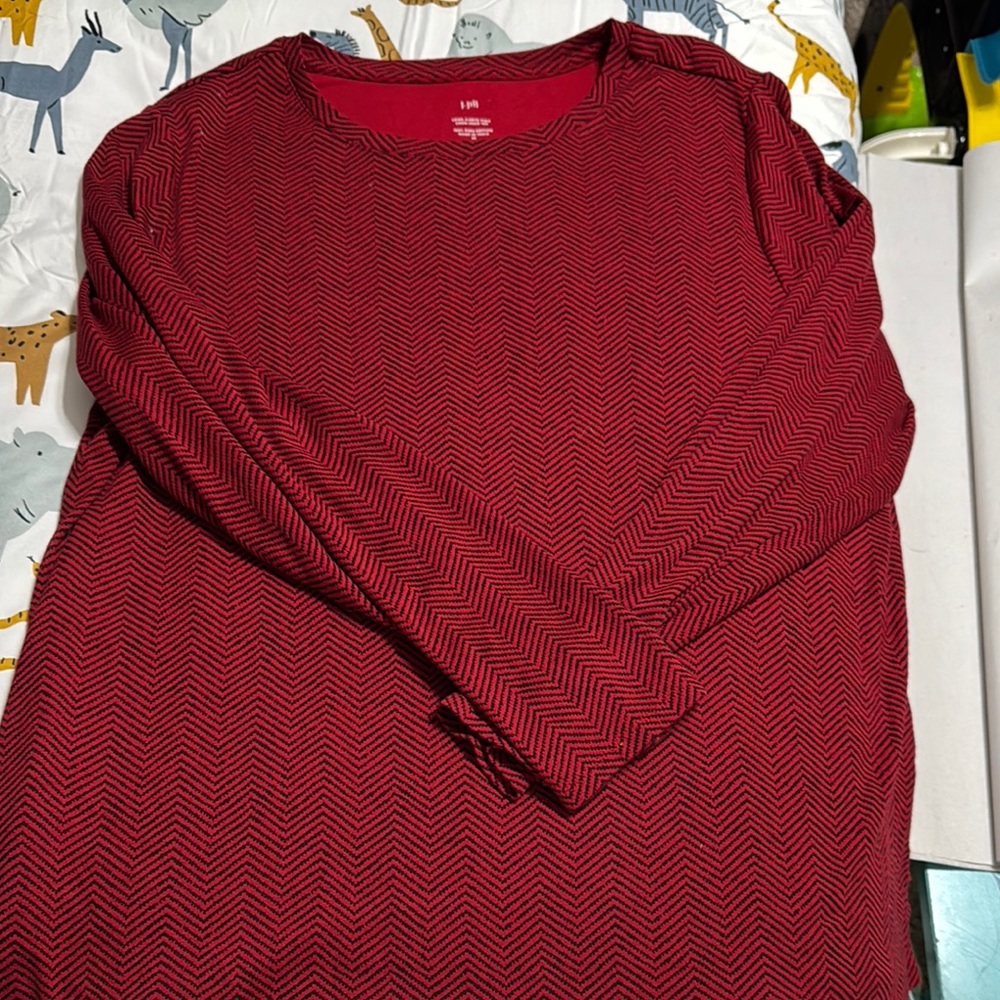 J Jill Herringbone Long Sleeve Top